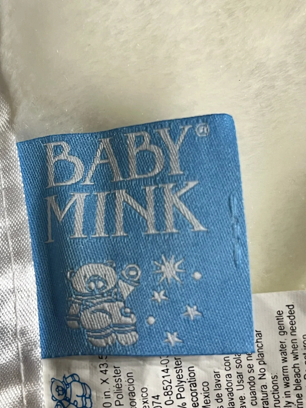 Baby Mink Soft White Satin-Trim Blessed Baby Baptism Blanket - Embroidered Cross